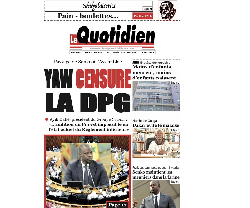 Les Unes De La Presse De Ce Jeudi Juin Seneplus