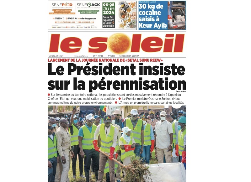 LES UNES DE LA PRESSE DE CE LUNDI 3 JUIN 2024 SenePlus