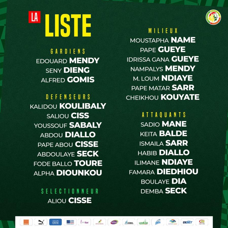 Eliminatoire Can 2023 Liste Complete Des Lions Pour Le Match Senegal Benin Seneplus 